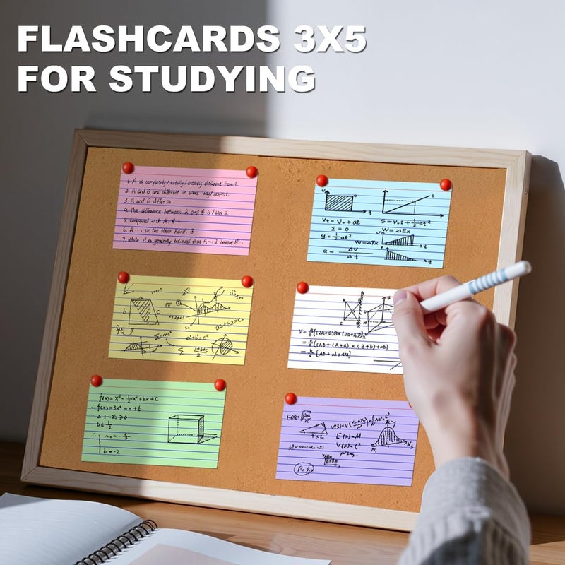 AIFLYAN 600 Count Colored Index Cards 3x5 in Ruled Flash Cards for Studying, 12 Pack of 50, Multilcolor Notecards Lined Flash Cards Bulk, Neon Flashcards Note Cards, 3x5 Index Cards for School, Home, Office - Image 4